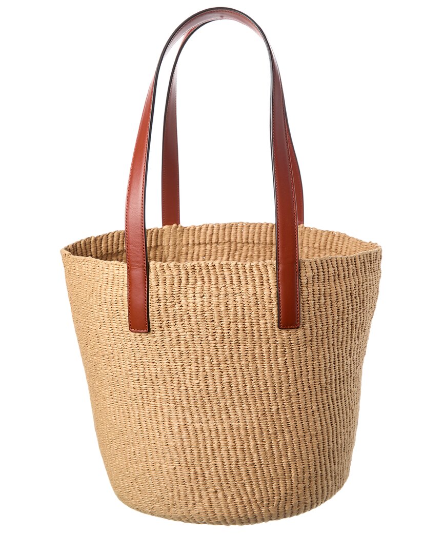 Chloé Large Horse Medal Paper & Leather Basket Bag