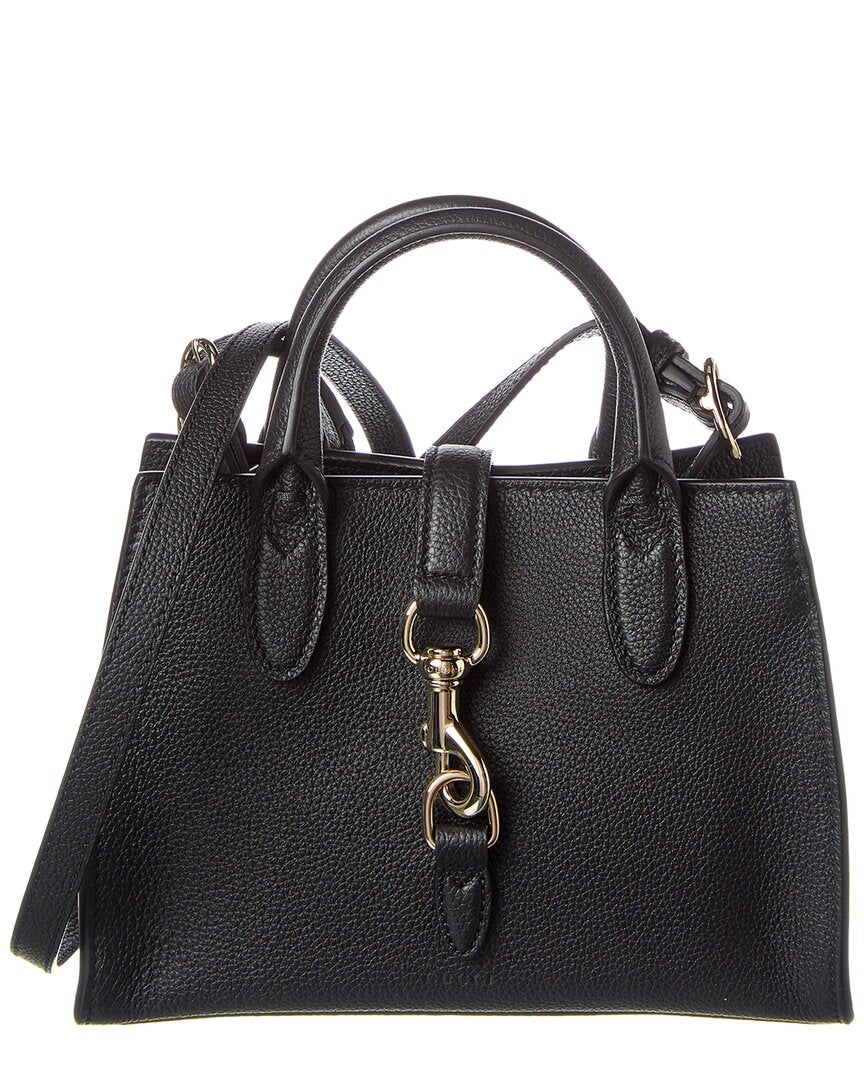 Gucci Logo Small Leather Tote Black ONE SIZE