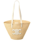 Celine Classic Panier Raffia & Leather Tote