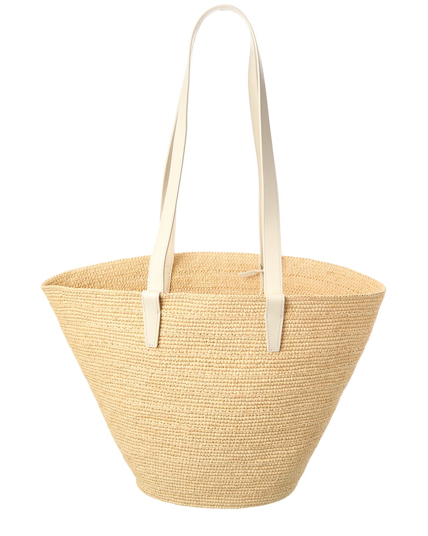 Celine Classic Panier Raffia & Leather Tote