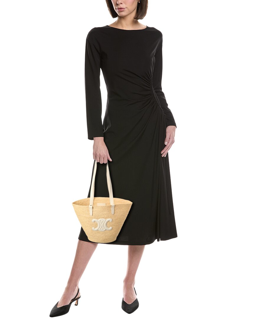 Celine Classic Panier Raffia & Leather Tote