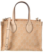 Gucci Ophidia Medium Gg Denim & Leather Tote