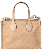 Gucci Ophidia Medium Gg Denim & Leather Tote