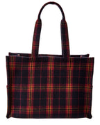 Celine Cabas Thais Large Tartan & Leather Tote