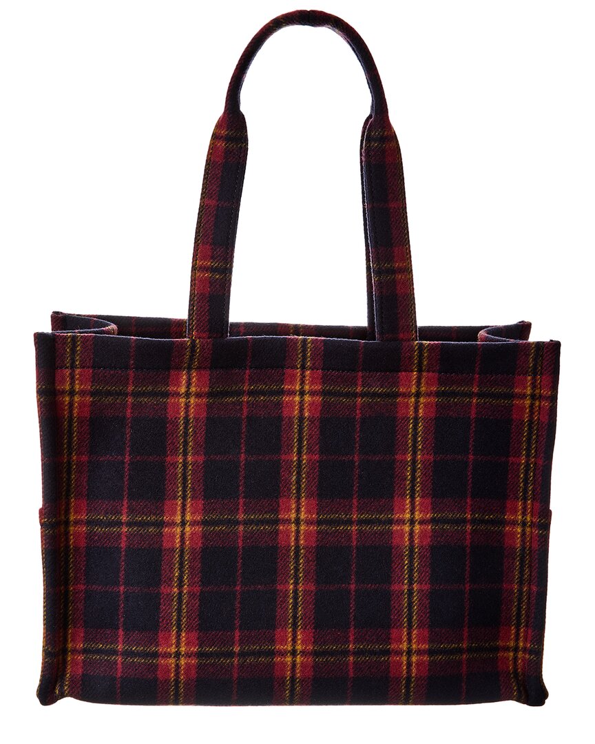 Celine Cabas Thais Large Tartan & Leather Tote
