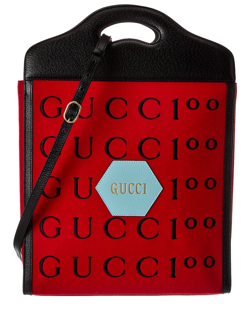 Gucci Centennial 100 Medium Canvas & Leather Tote