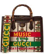 Gucci Diana Music Is Mine Medium Canvas & Leather Tote