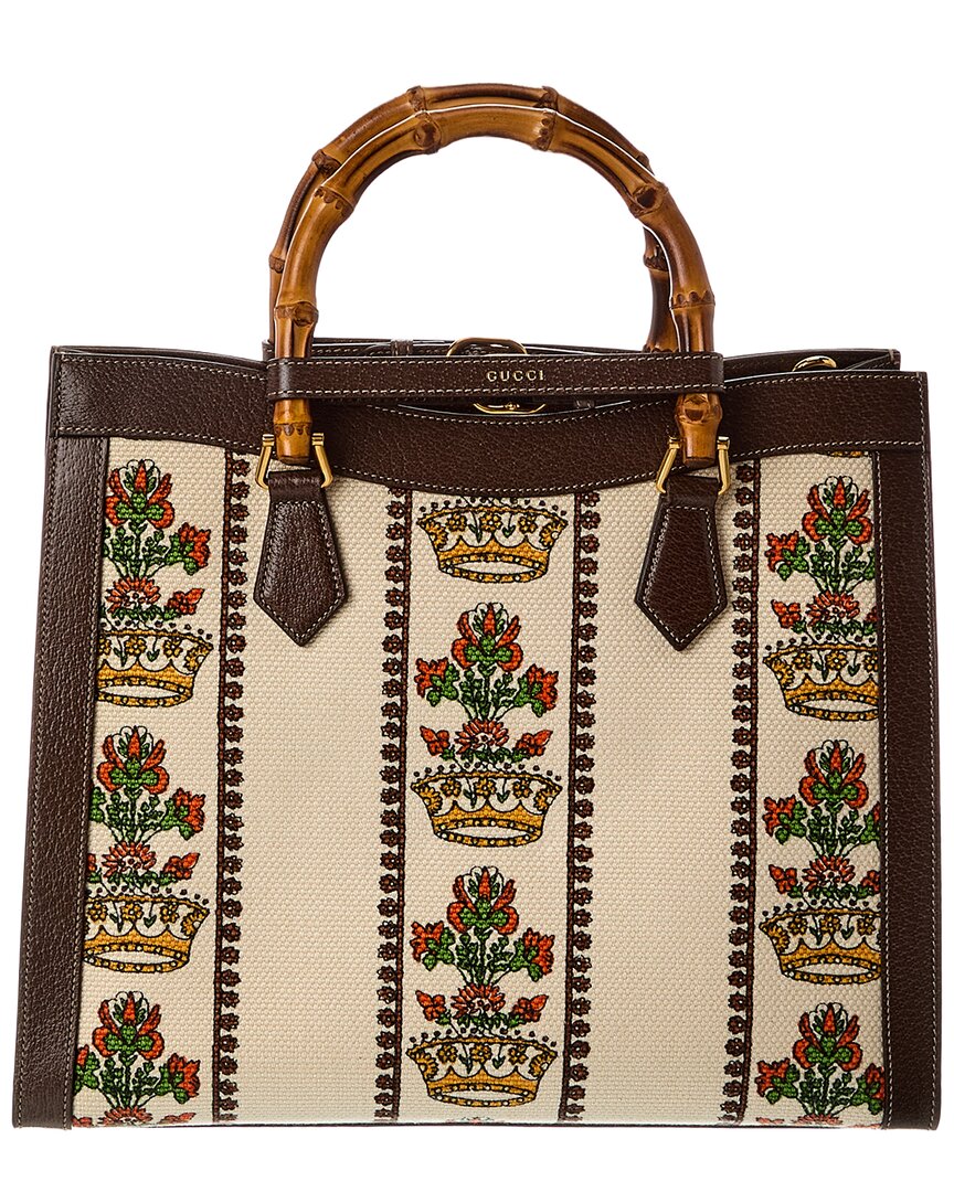 Gucci Diana Music Is Mine Medium Canvas & Leather Tote
