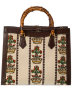 Gucci Diana Music Is Mine Medium Canvas & Leather Tote