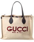 Gucci Medium Canvas & Leather Tote