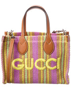 Gucci Small Jute & Leather Tote