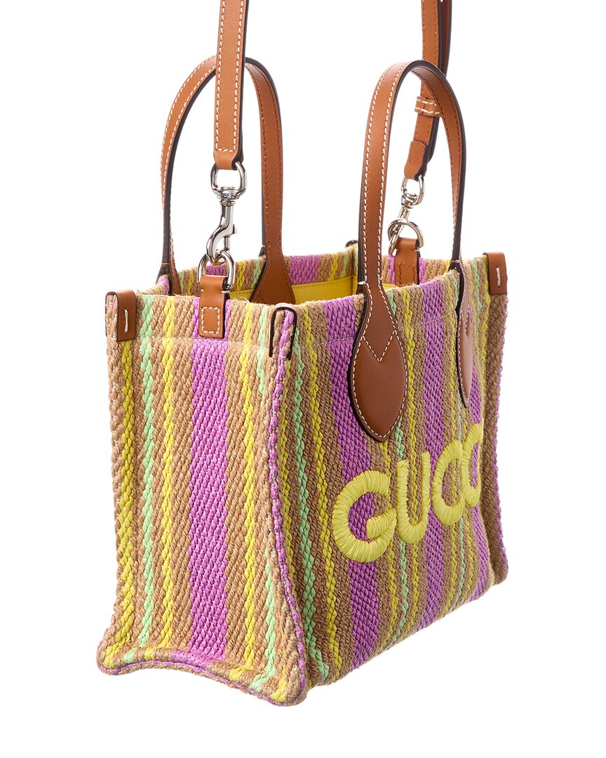 Gucci Small Jute & Leather Tote