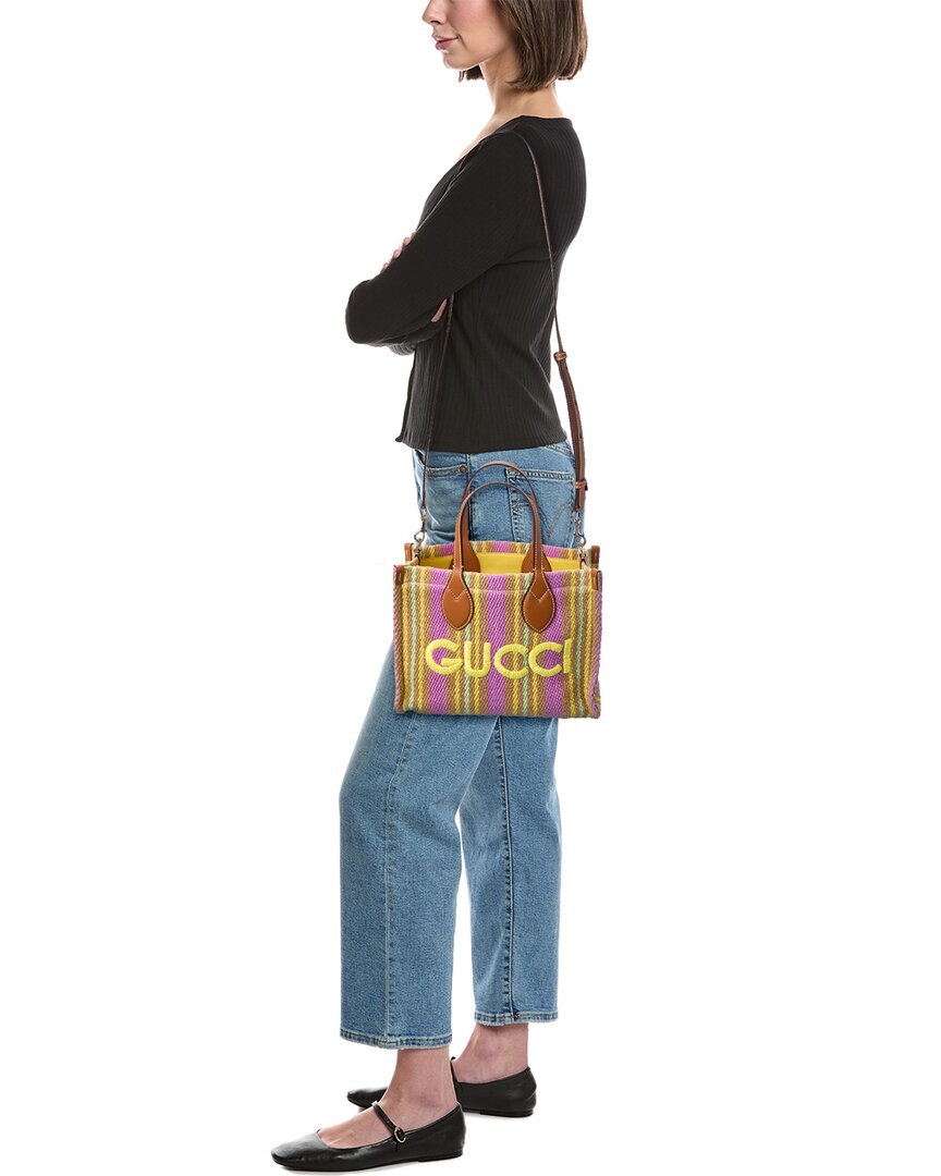 Gucci Small Jute & Leather Tote