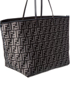Fendi Roll Large Ff Denim & Leather Tote