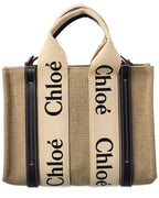 Chloé Woody Small Canvas & Leather Tote, Os, Blue