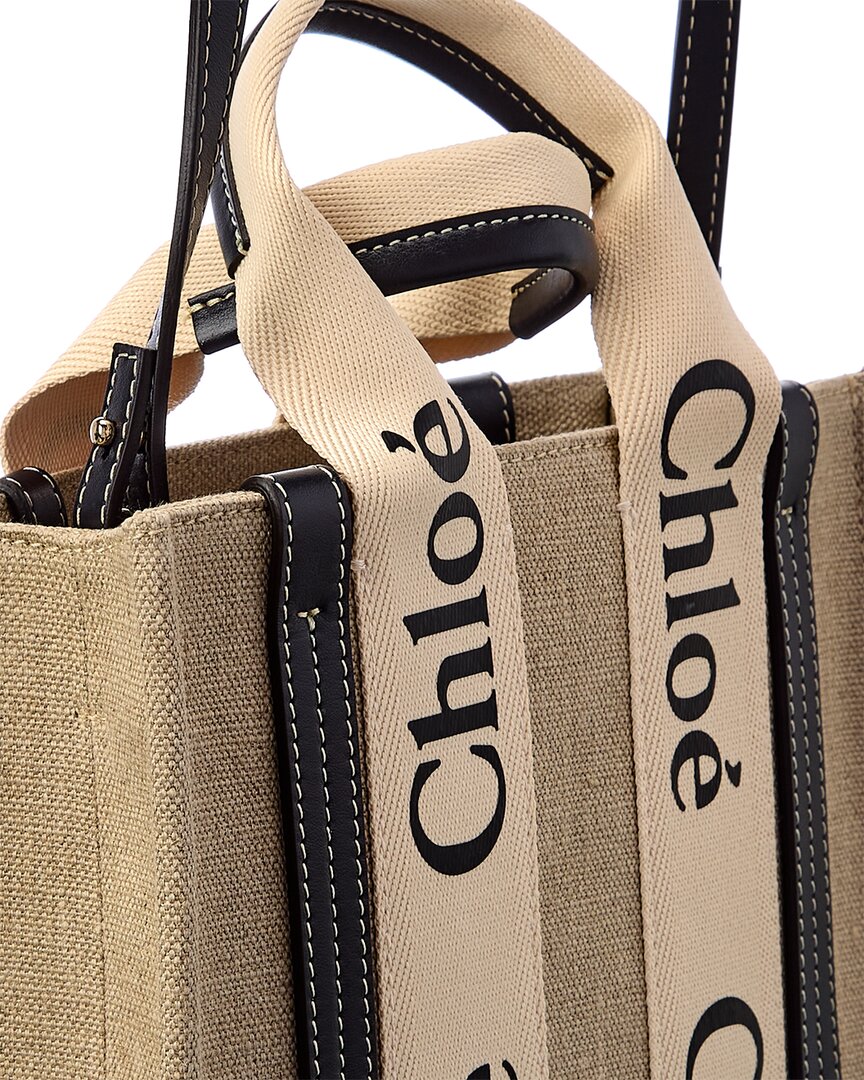 Chloé Woody Small Canvas & Leather Tote, Os, Blue