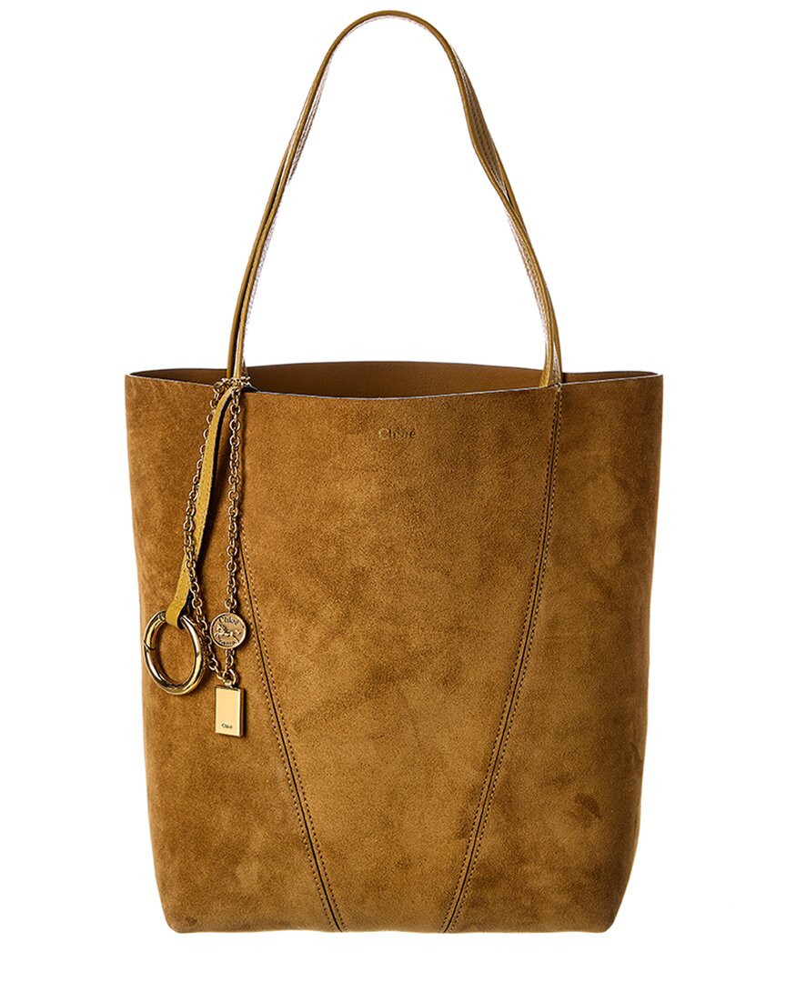 Chloé Spin Medium Suede & Leather Tote