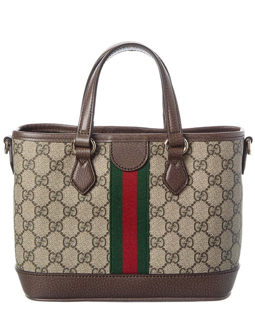 Gucci Ophidia Small Gg Supreme Canvas & Leather Tote