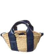 Chloé Sense Small Raffia & Leather Basket Tote