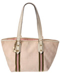 Gucci Pink Monogram Coated Canvas Medium Jolicoeur Tote Pink (Authentic Pre-