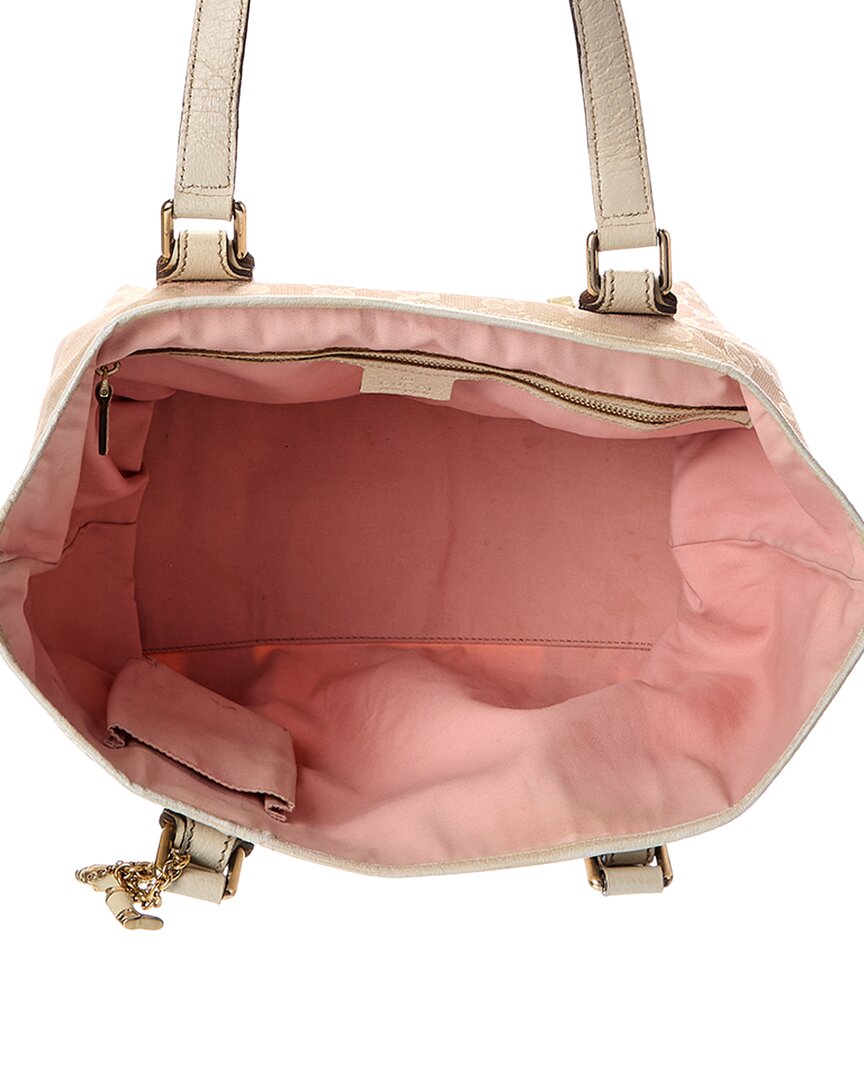 Gucci Pink Monogram Coated Canvas Medium Jolicoeur Tote Pink (Authentic Pre-