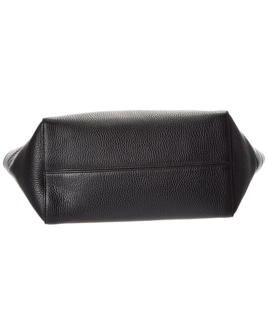 Gucci Black Pebbled Calfskin Leather Small Swing Tote (Authentic Pre-Loved)