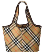 Burberry Check Canvas & Leather Tote (Authentic Pre-Loved)