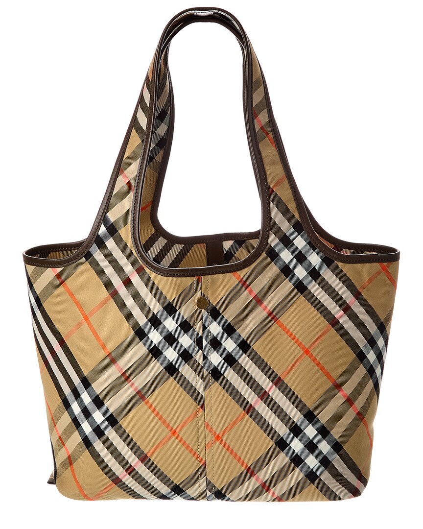Burberry Check Canvas & Leather Tote (Authentic Pre-Loved)