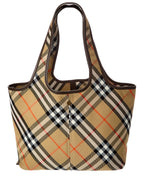 Burberry Check Canvas & Leather Tote (Authentic Pre-Loved)