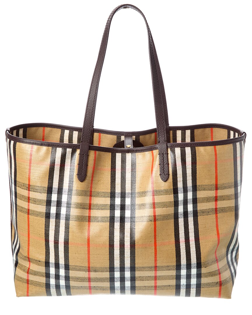 Burberry Highlands Medium Coated Canvas Tote
