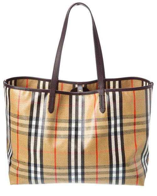 Burberry Highlands Medium Coated Canvas Tote
