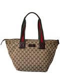 Gucci Dark Brown Monogram Coated Canvas Medium Web Handle Bucket Tote