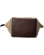 Gucci Dark Brown Monogram Coated Canvas Medium Web Handle Bucket Tote