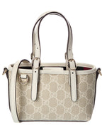 Gucci Gg Emblem Gg Supreme Canvas & Leather Mini Bag
