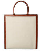 Celine Logo Canvas & Leather Tote