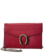 Gucci Red Calfskin Leather Dionysus Chain Wallet Mini (Authentic Pre-Loved)