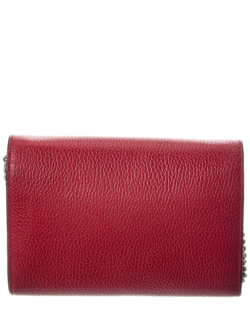 Gucci Red Calfskin Leather Dionysus Chain Wallet Mini (Authentic Pre-Loved)