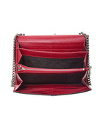 Gucci Red Calfskin Leather Dionysus Chain Wallet Mini (Authentic Pre-Loved)