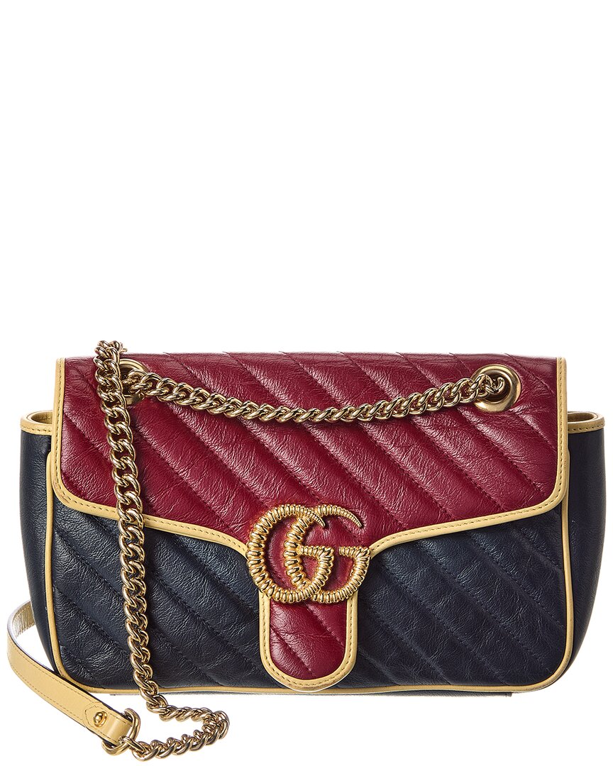 Gucci Multi Calfskin Leather Azalea Diagonal Small Torchon Gg Marmont