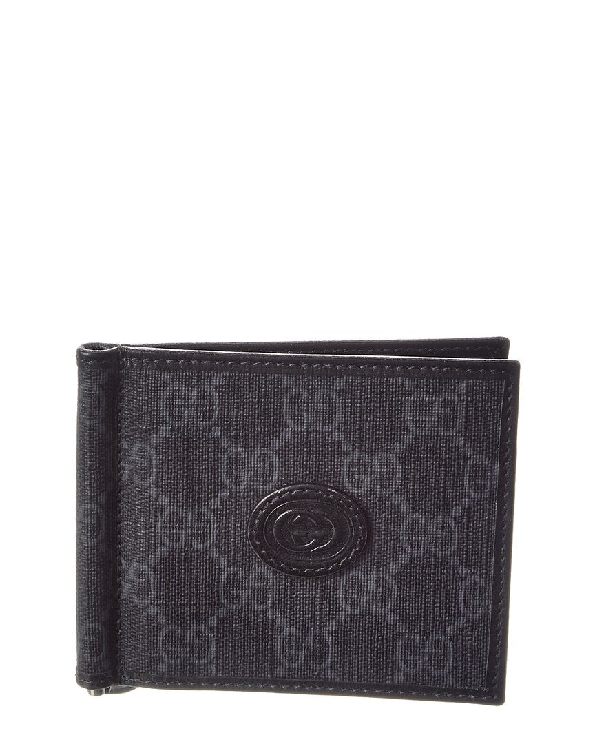 Gucci Black Gg Supreme Canvas Bifold Wallet Compact (Authentic Pre-Loved)