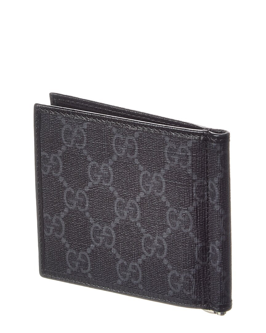 Gucci Black Gg Supreme Canvas Bifold Wallet Compact (Authentic Pre-Loved)