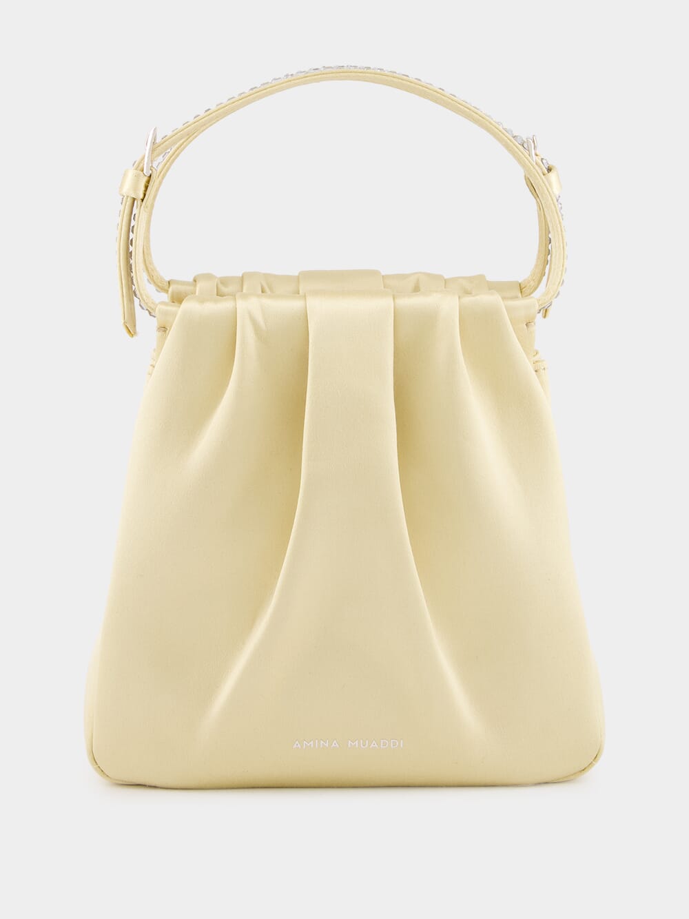 Vittoria Butter Satin Bag with Crystal Handle