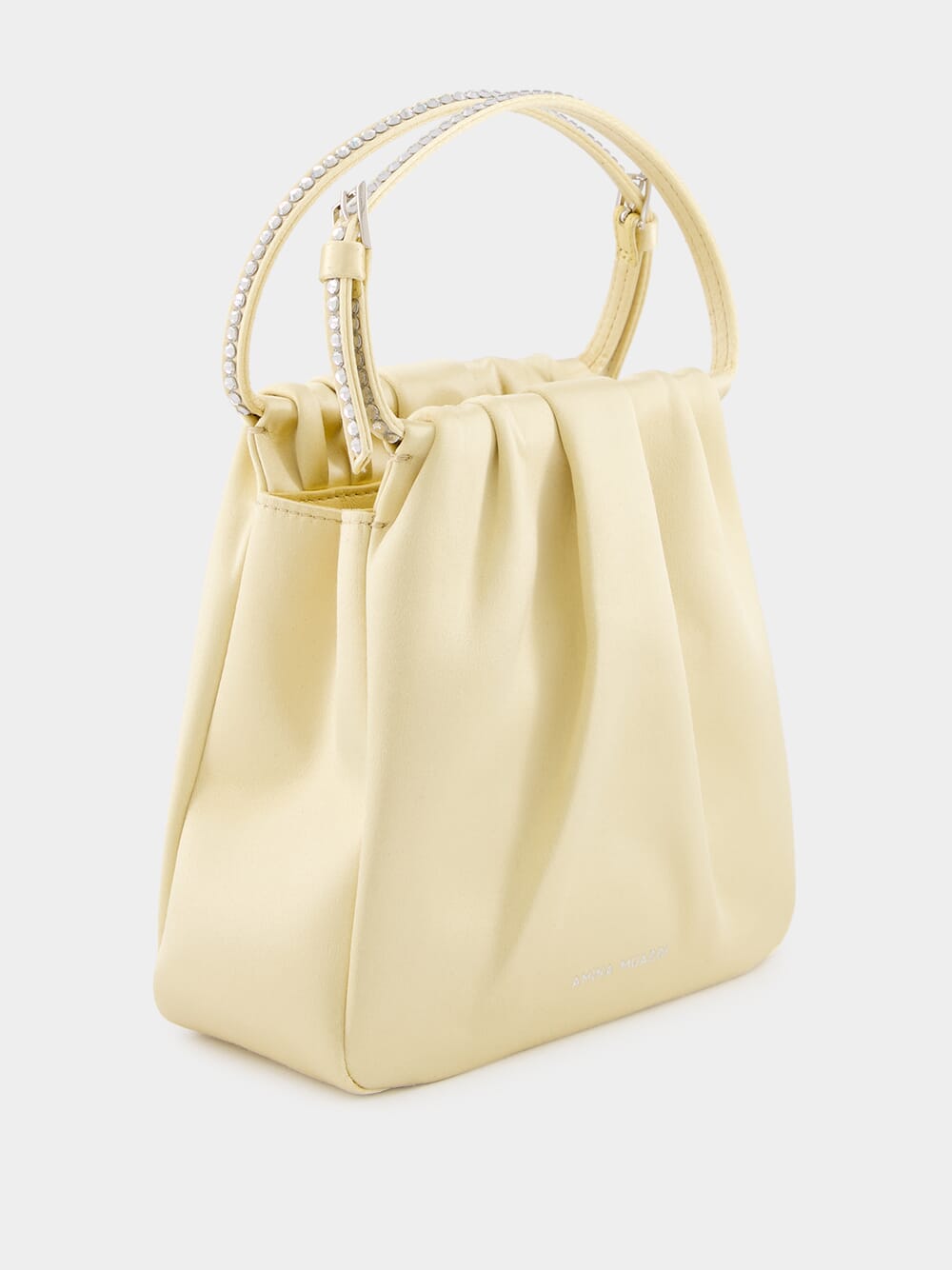 Vittoria Butter Satin Bag with Crystal Handle