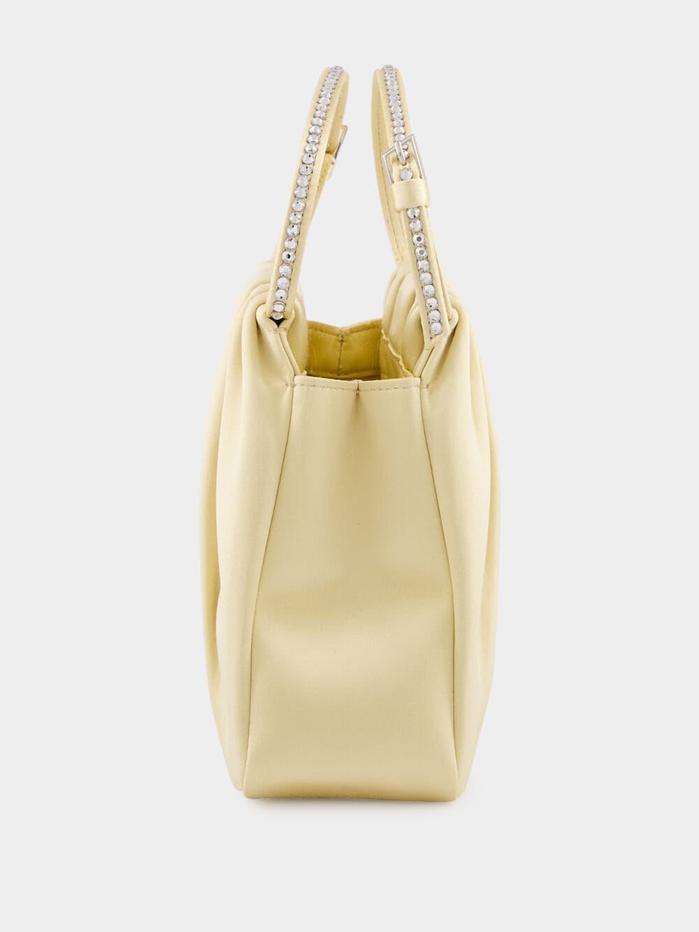 Vittoria Butter Satin Bag with Crystal Handle