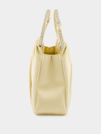 Vittoria Butter Satin Bag with Crystal Handle