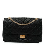 Aged Calfskin Quilted 2.55 Reissue 227 Flap Black