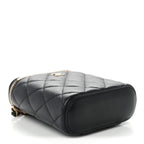 Caviar Quilted Small Vertical Coco Beauty Vanity Case With Chain Black