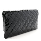 Patent Calfskin Quilted Beauty CC Clutch Black