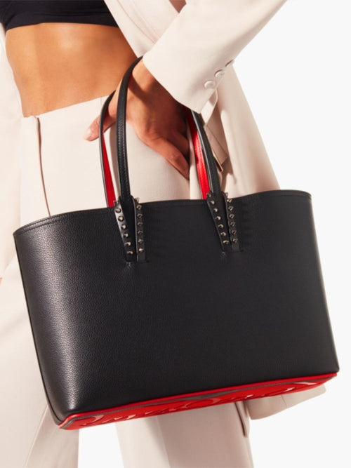 Cabata Small Black Tote Bag with Spikes
