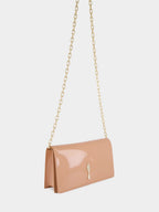 Blush Bettina Patent Leather Clutch